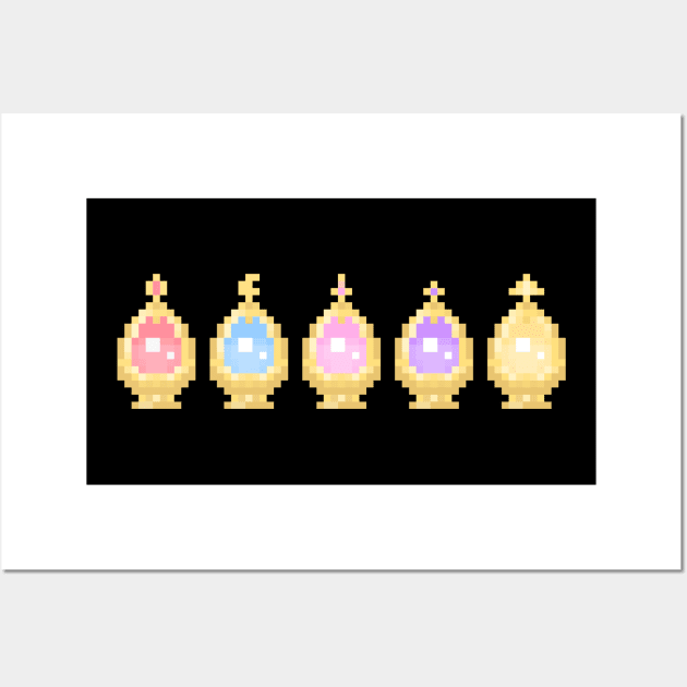 Pixel Soul Gems Wall Art by Lorihime